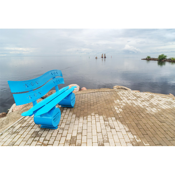 Peipussee, Hafen, Bank, Boote