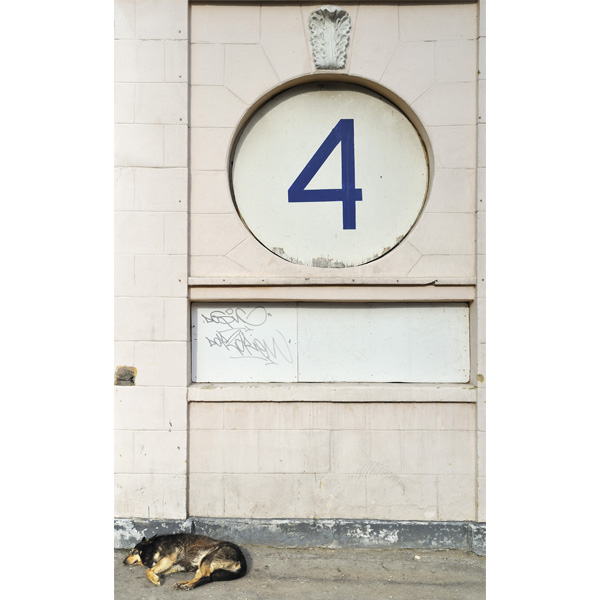 Moskau, Flusshafen, Anlegestelle 4, schlafender Hund