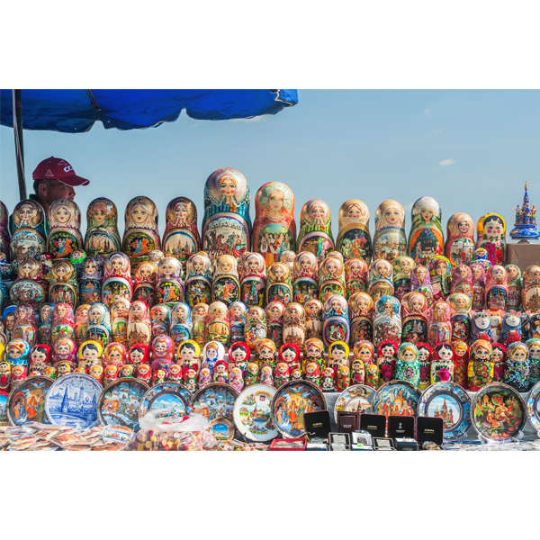 Moskau, Sperlingsberge, Souvenirstand, Matrjoschkas